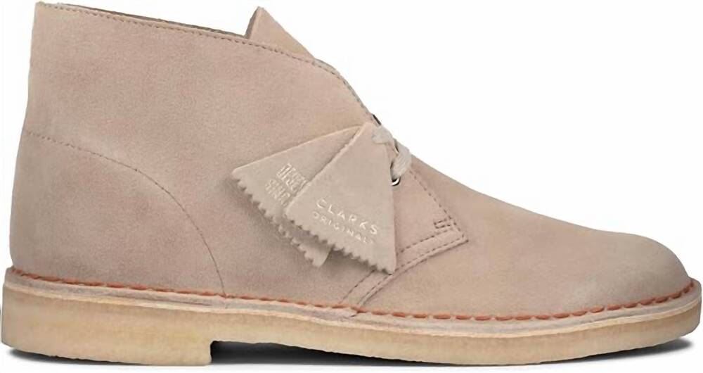 NEW CLARKS men's desert boots in sand suede